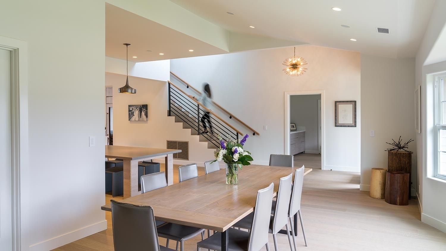 dining room in an open floor plan