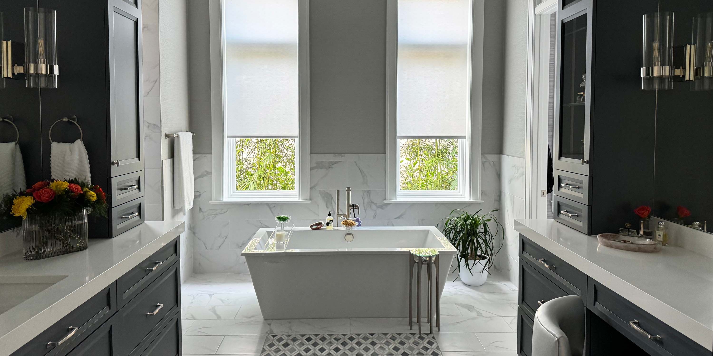 modern and inviting bathroom with craftsman style design